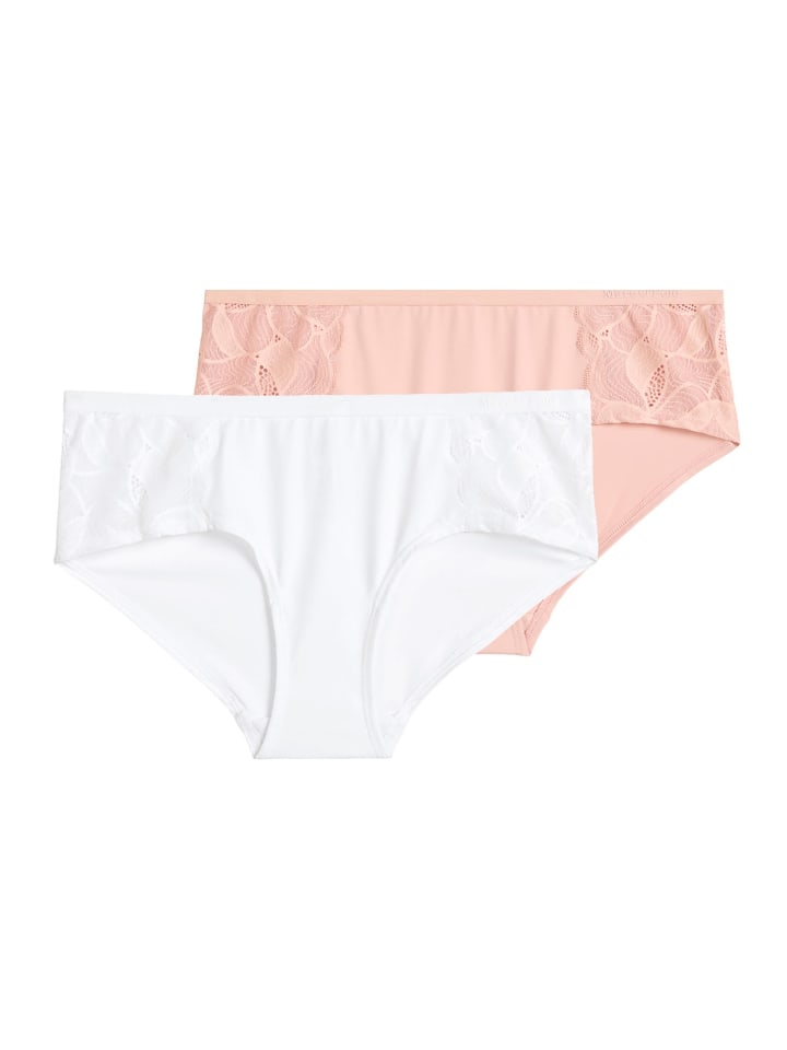 Hipster Tender Lace in Weiß / rosa