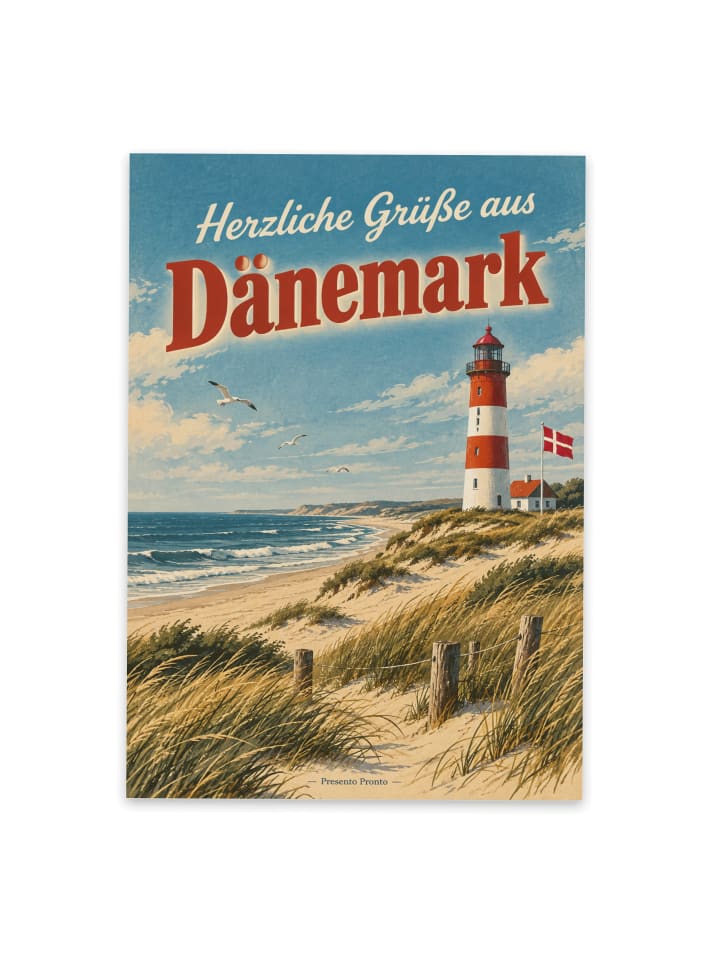 Postkarte Leuchtturm nostalgisch Design mit Spruch in Weiß