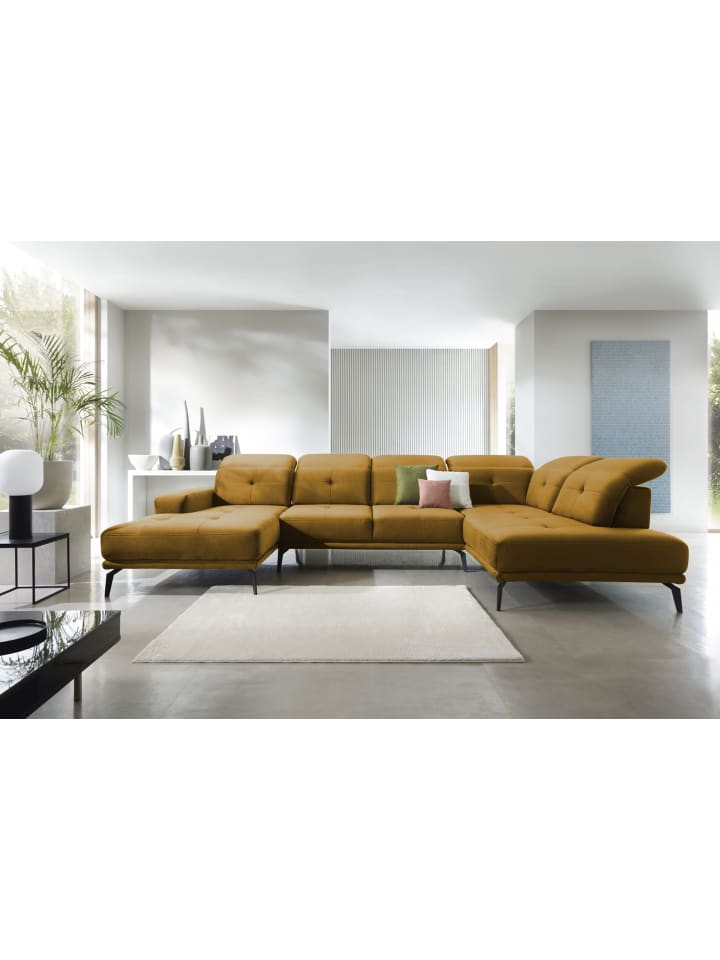 Brita Recamiere Rechts in Senf - (L) 205 x (B) 350 x (H) 107 cm