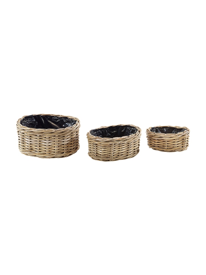 3tlg. Set Blumentopf KUBU3PLANT in Grau