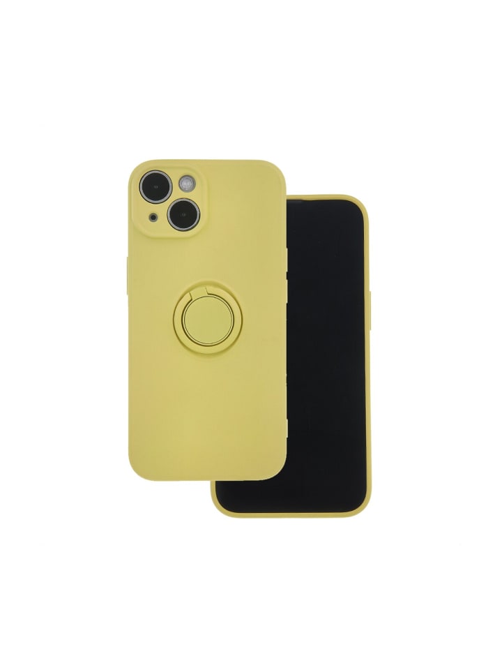 Finger Grip Hülle mit Ring Kameraschutz für iPhone 16 Pro Gelb in Gelb