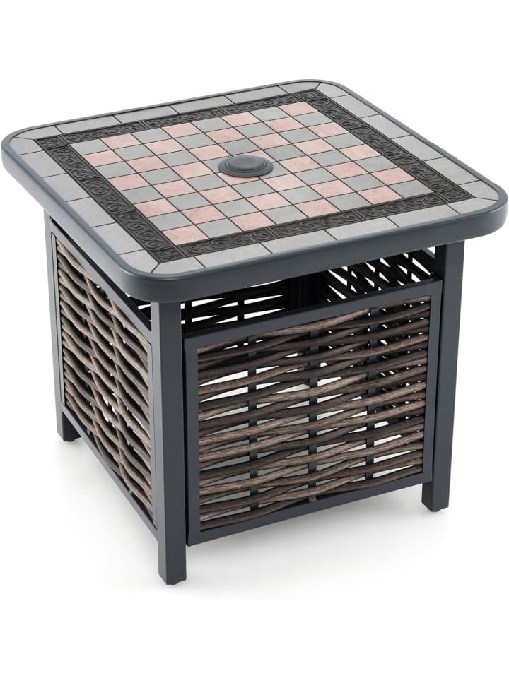 Gartentisch Polyrattan 55x55x50cm in Braun