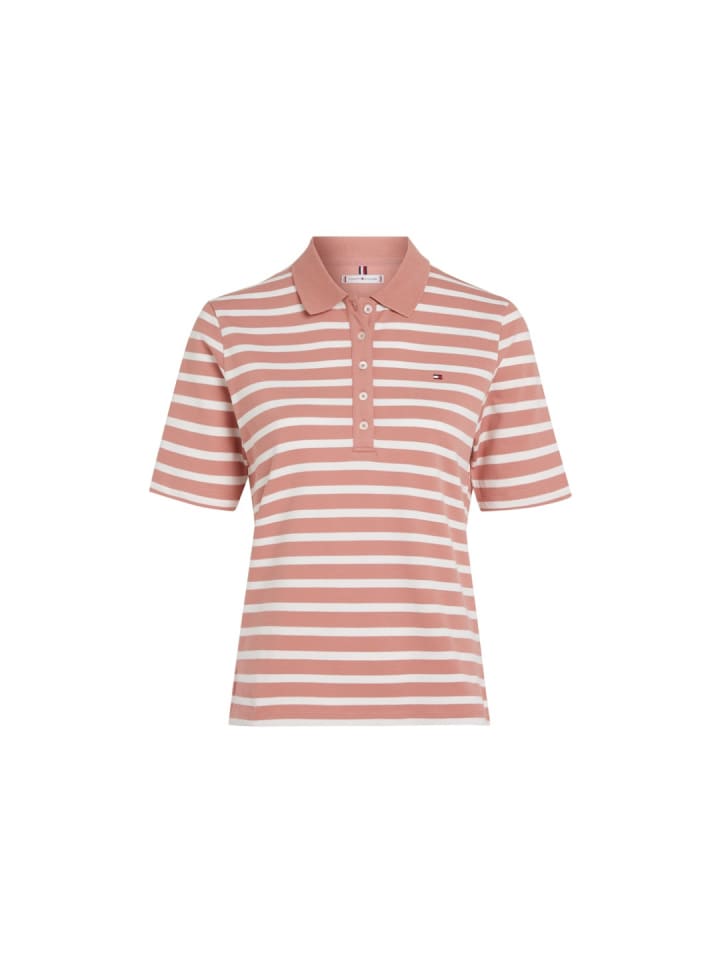T-Shirt in breton stp- teaberry- ecru