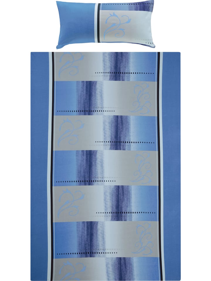 Mako-Single-Jersey Bettwäsche in blau