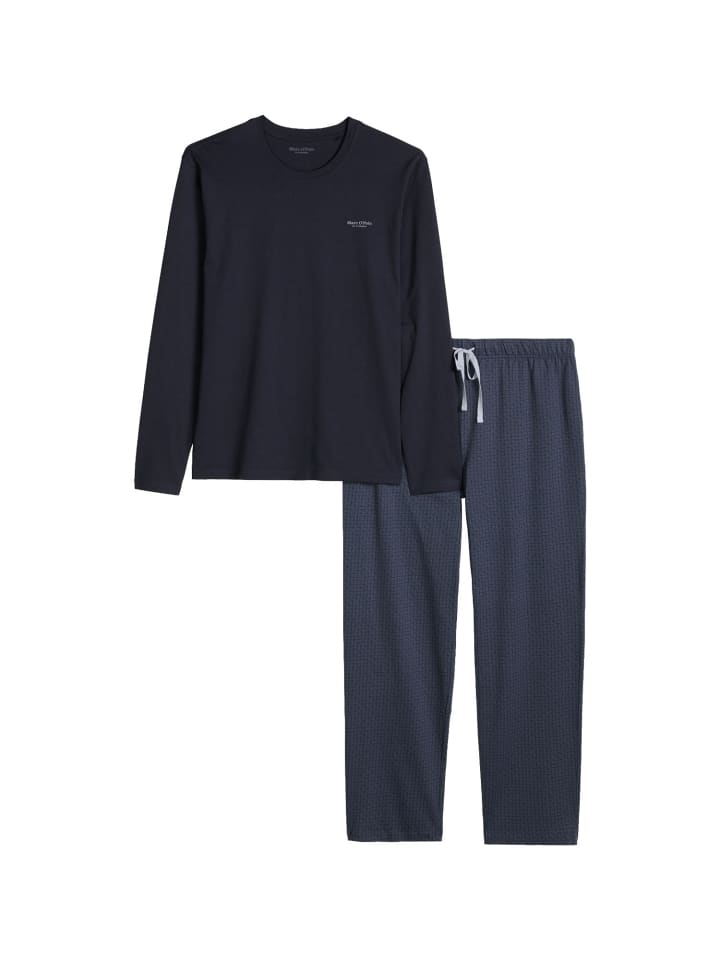Loungeanzug classic in black iris/black iris print