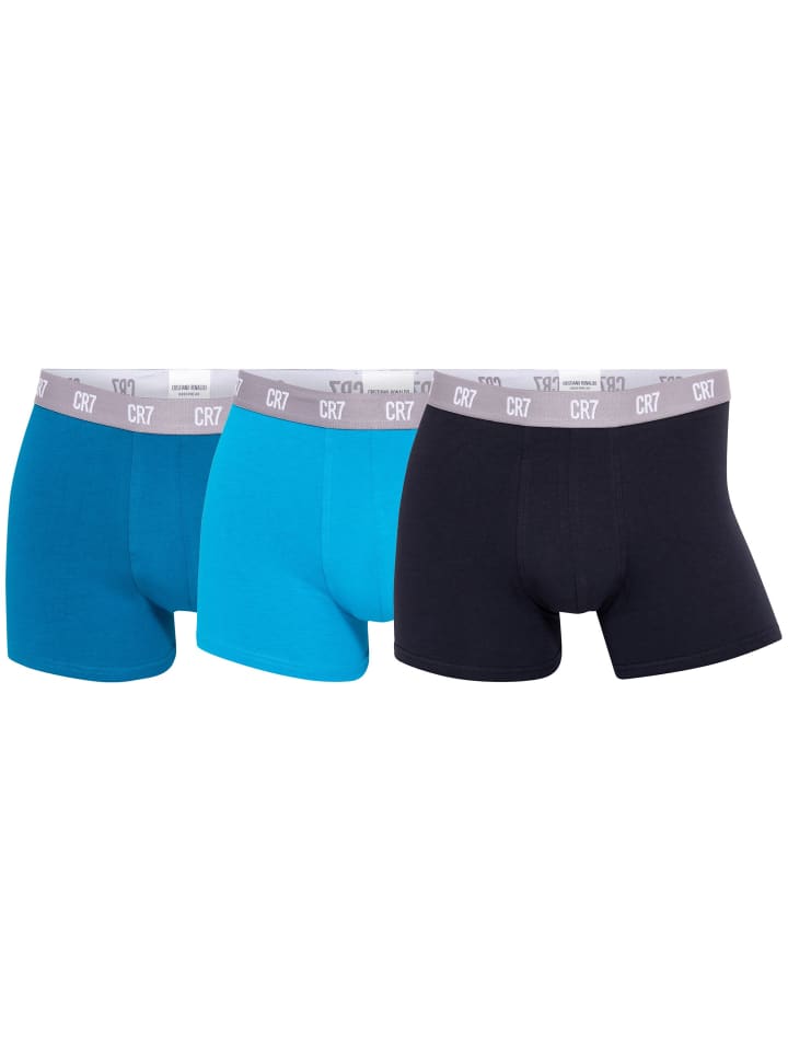 Boxershort 3er Pack in Türkis/Schwarz