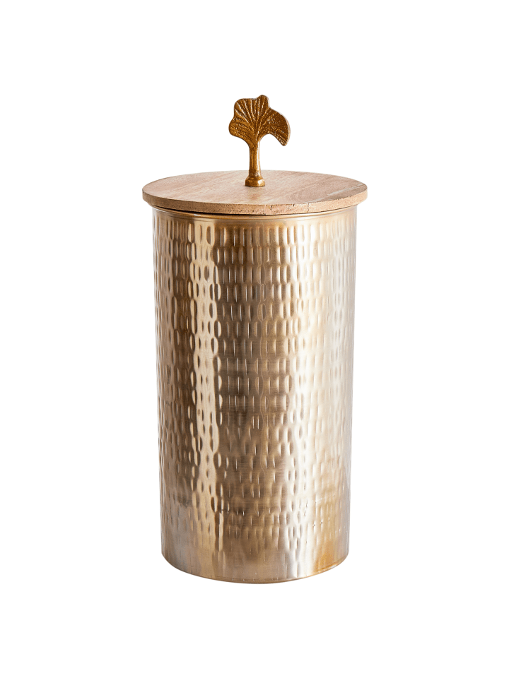 Bad-Kleinaufbewahrung ASWAN in Gold/Braun - (W) 19 x (H) 40 x (L) 19 cm