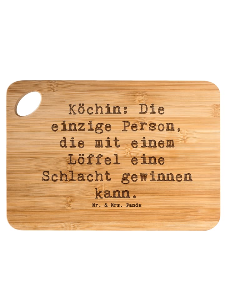 Servierplatte Spruch Köchin Stärke mit Spruch in Braun