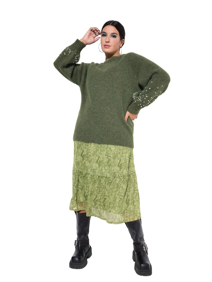Pullover in palmen grün