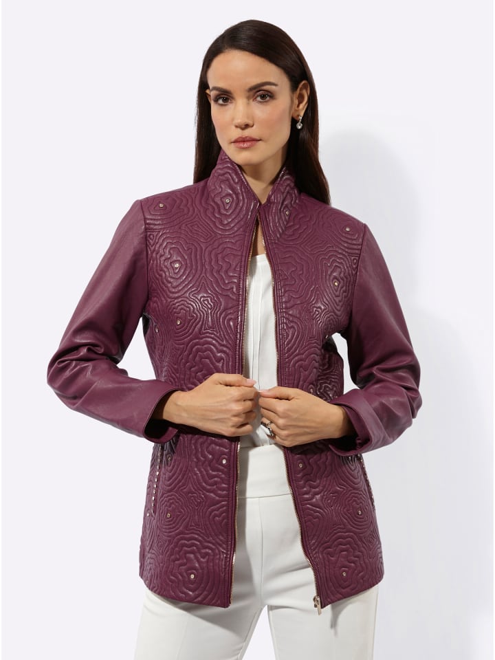 Lammnappa-Lederjacke in bordeaux