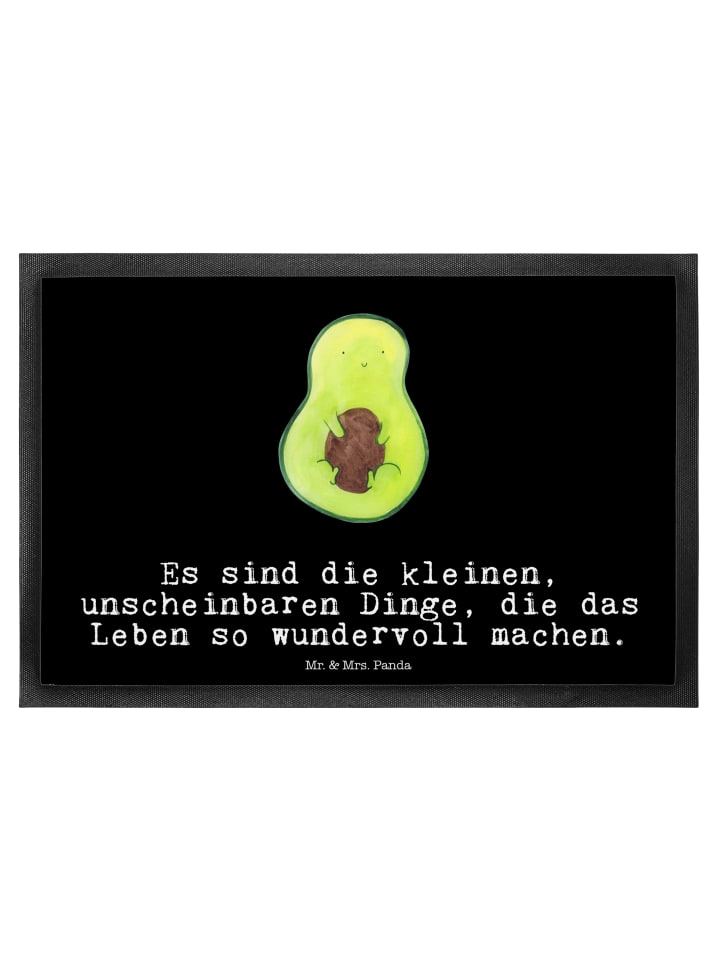 Fußmatte Avocado Kern mit Spruch in Schwarz