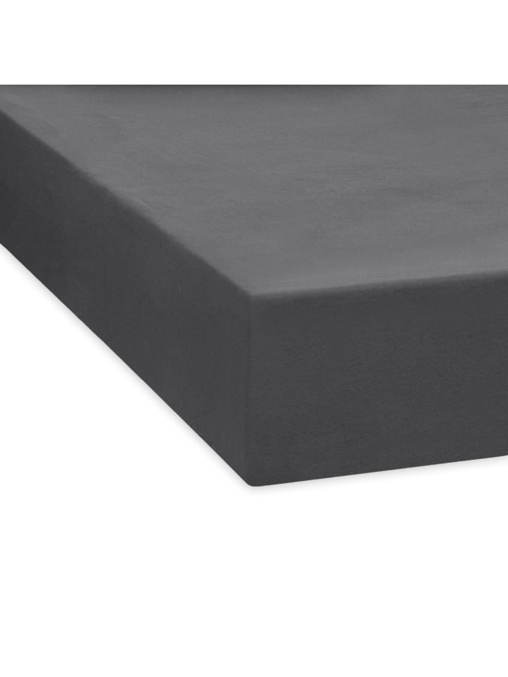 Spannbettlaken Feinbiber Boxspring in anthrazit