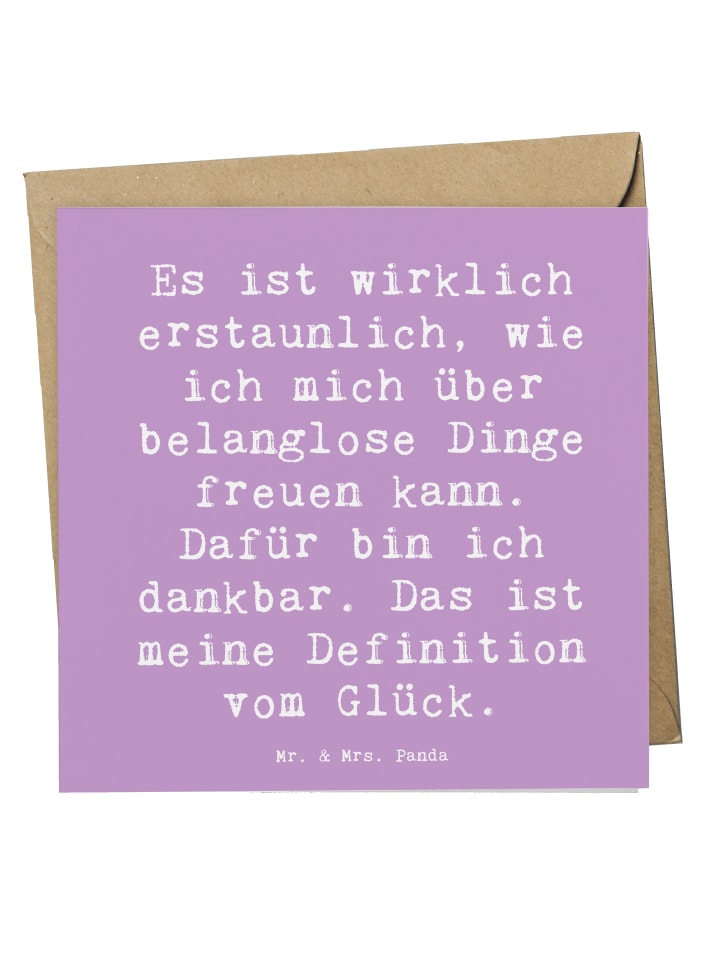 Doppelkarte Spruch Dankbarkeit für kleine Dinge... in Lavendeltraum