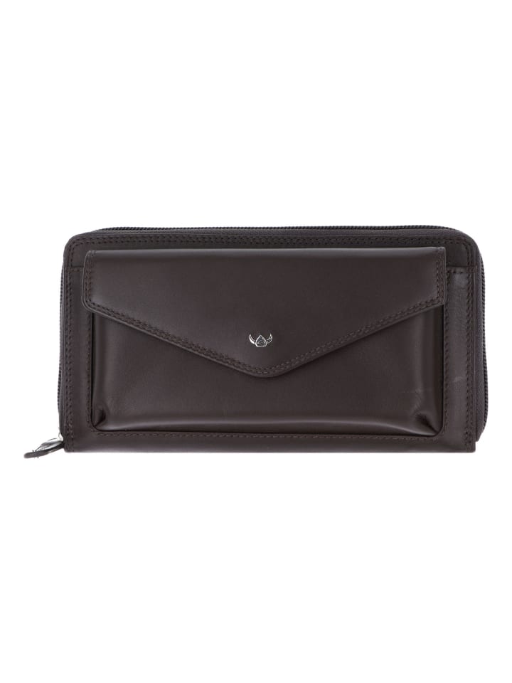 Polo Geldbörse RFID Schutz Leder 19.5 cm dunkelbraun