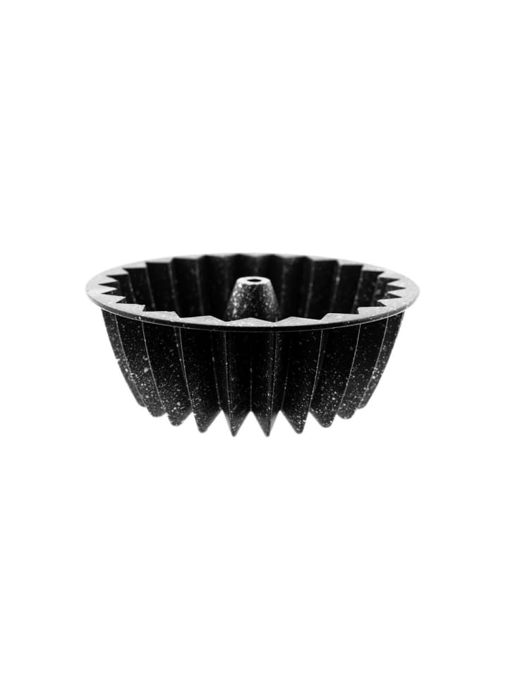 Backform Ø 26 cm aus Guss - Schwarze Form mit Rillenstruktur in Schwarz