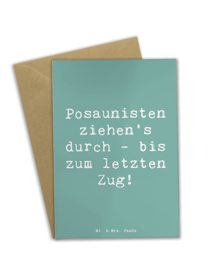 Grußkarte Spruch Trombone Durchzieher mit Spruch in Meeresbrise