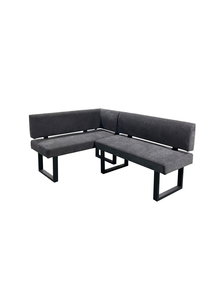 Eckbank VANCOUVER in Webstoff anthrazit - 125 x 181,5, H 86 cm