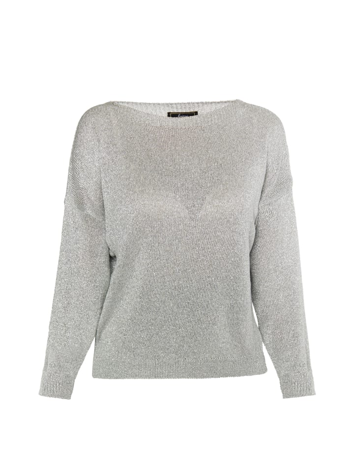 Damen Pullover in Silber Grau
