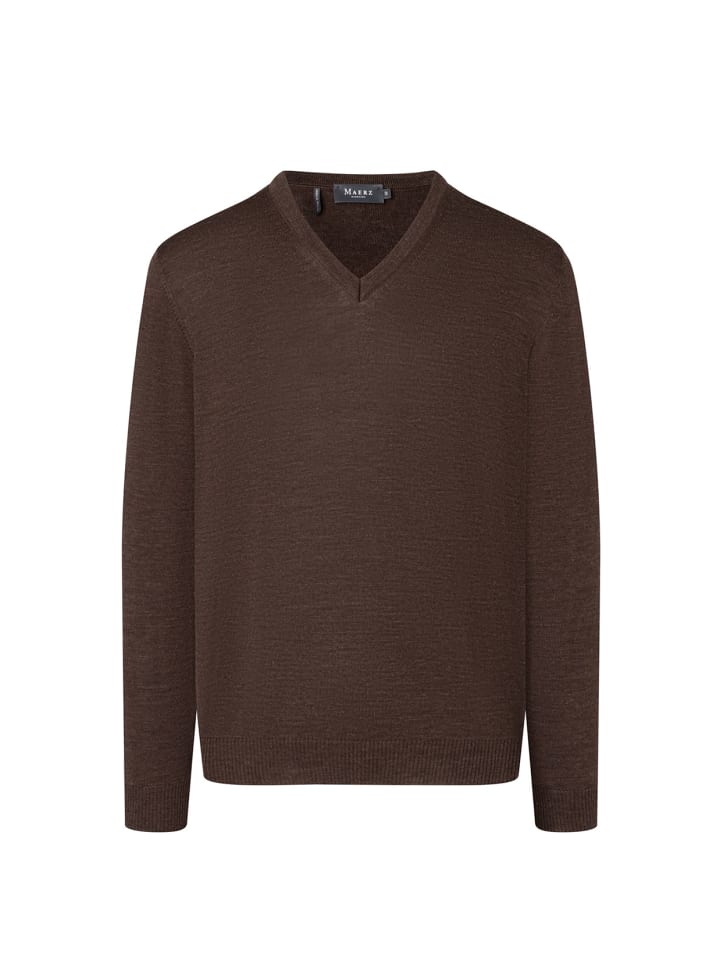 V-Pullover Superwash Classic Fit in Raw umbra