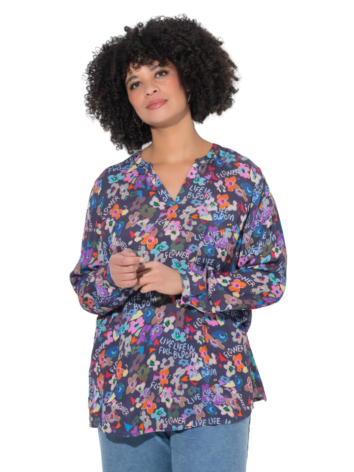 Bluse in dunkelblau