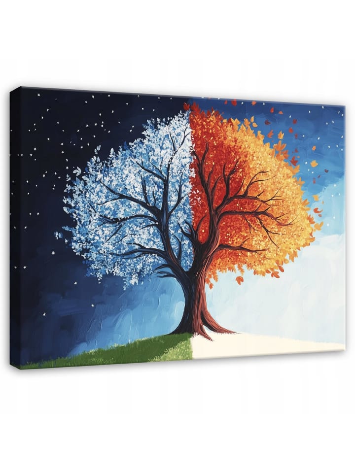 Leinwandbild Baum in Blau