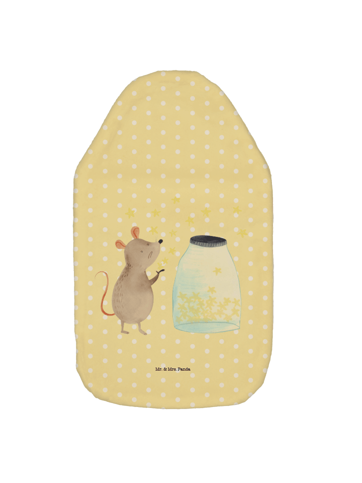 Wärmflasche Maus Sterne ohne Spruch in Gelb Pastell