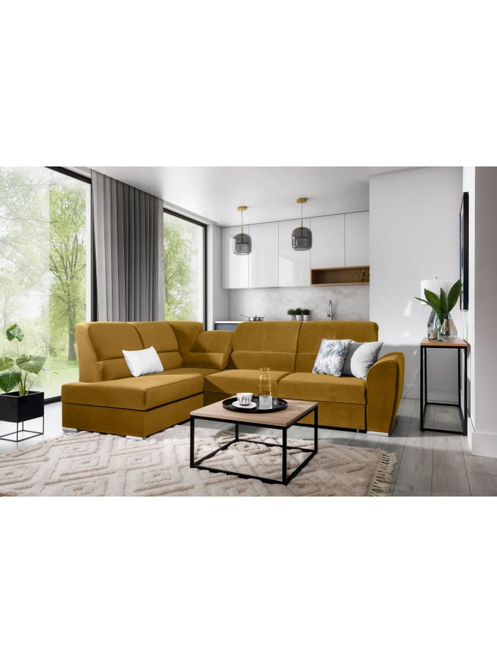 Silver Recamiere Links in Senfgelb -  (L) 270 x (B) 270 x (H) 93 cm