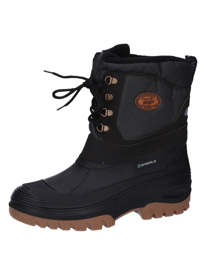 Winterstiefel Pilgrim gefüttert in schwarz/braun/oliv