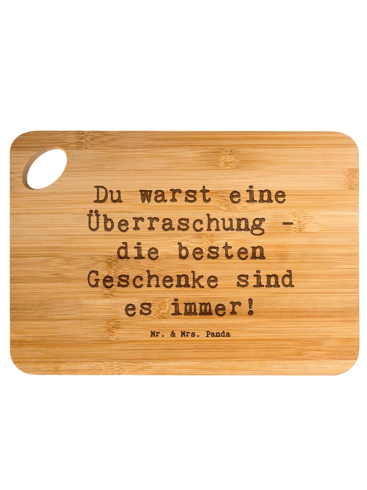 Frühstücksbrettchen Spruch Überraschung Adoptiv... in Braun
