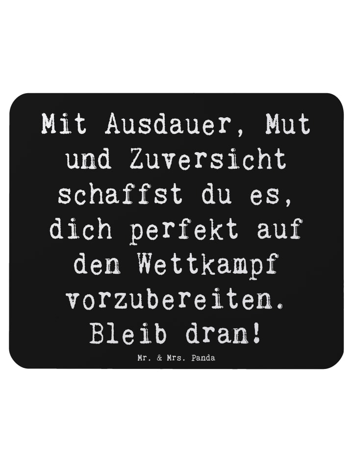 Mouse-Pad Spruch Wettkampfvorbereitung meistern... in Schwarz