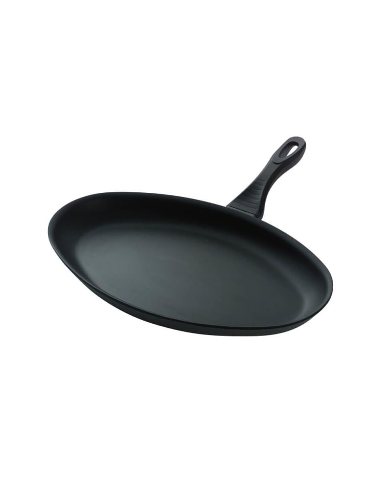 Fischpfanne Aluminium Speziallegierung Emaille Antihaft in Schwarz
