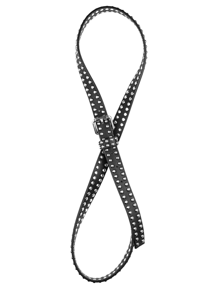Schmaler Gürtel " Nietengürtel " in schwarz