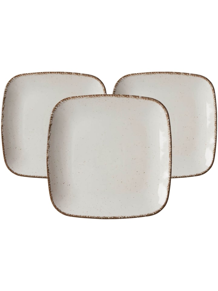 3er Set Speiseteller Casa in Beige ø 27 cm