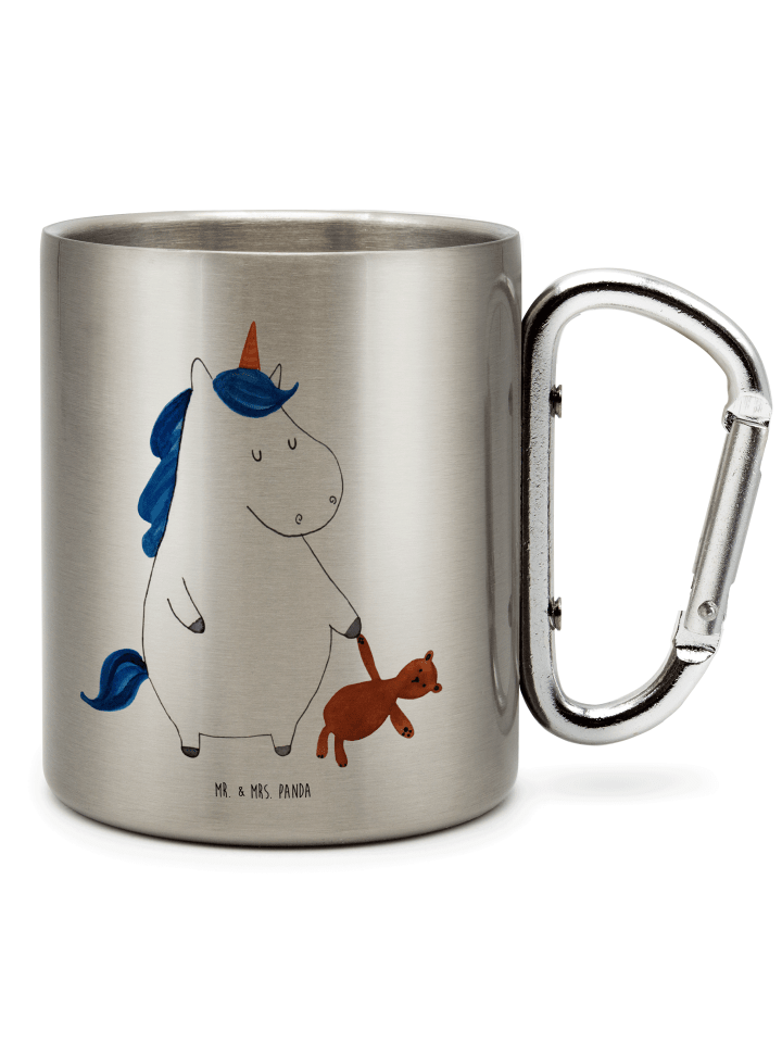 Thermobecher Einhorn Teddy ohne Spruch in Silber