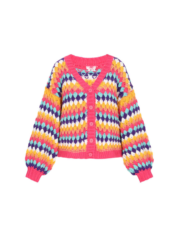 Women Cardigan in pink multicolor