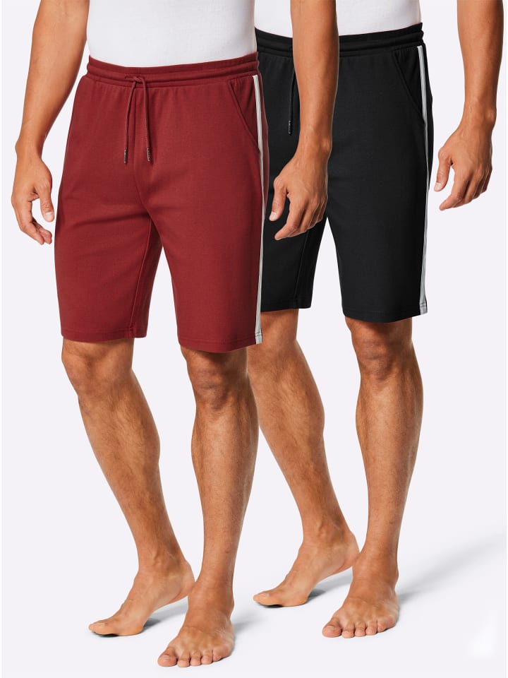 Bermuda in dunkelrot + schwarz