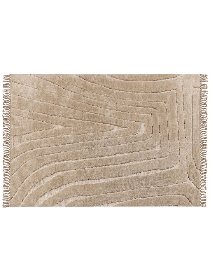 Geflochtener Teppich SAZOO in Beige - (W) 160 x (L) 230 cm