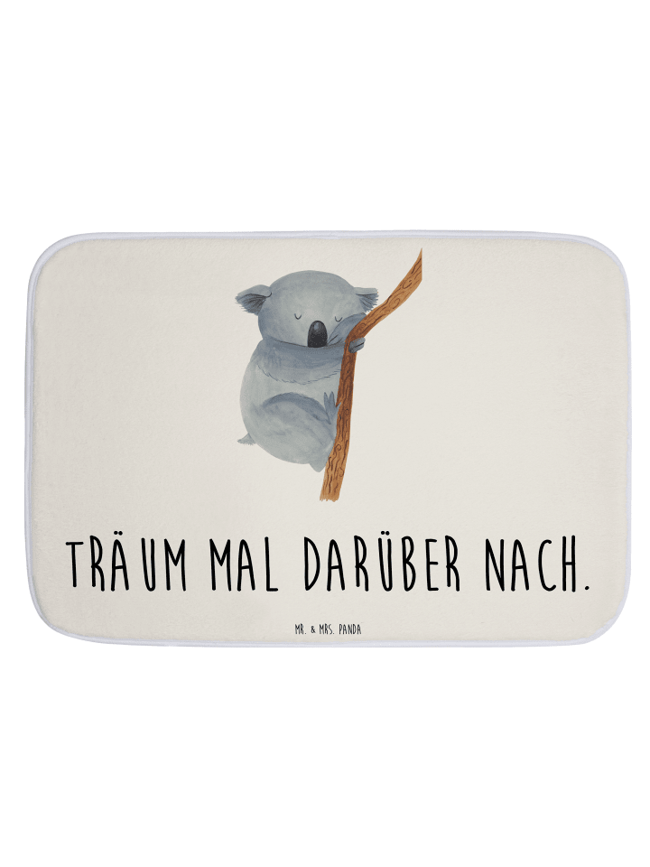 Badteppich Koalabär mit Spruch in Weiß