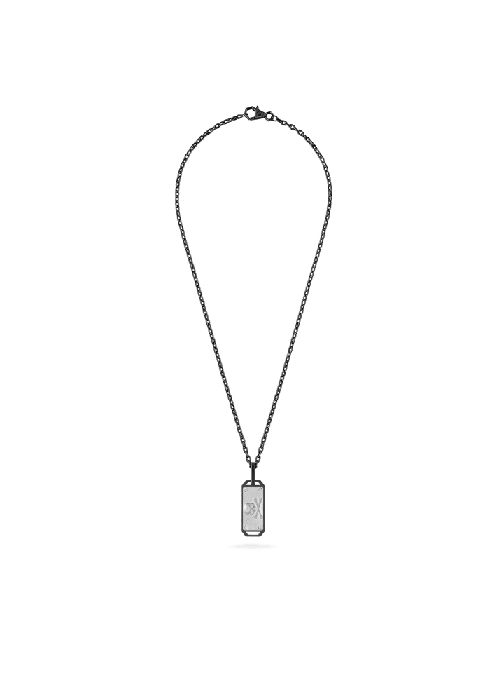 Halskette mit Anhänger in Schwarz – (L)60cm