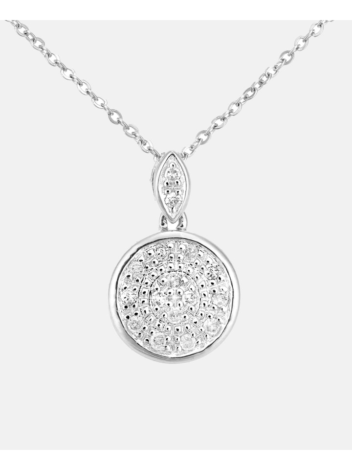 Halskette mit Anhänger aus 375 Weißgold mit Diamant