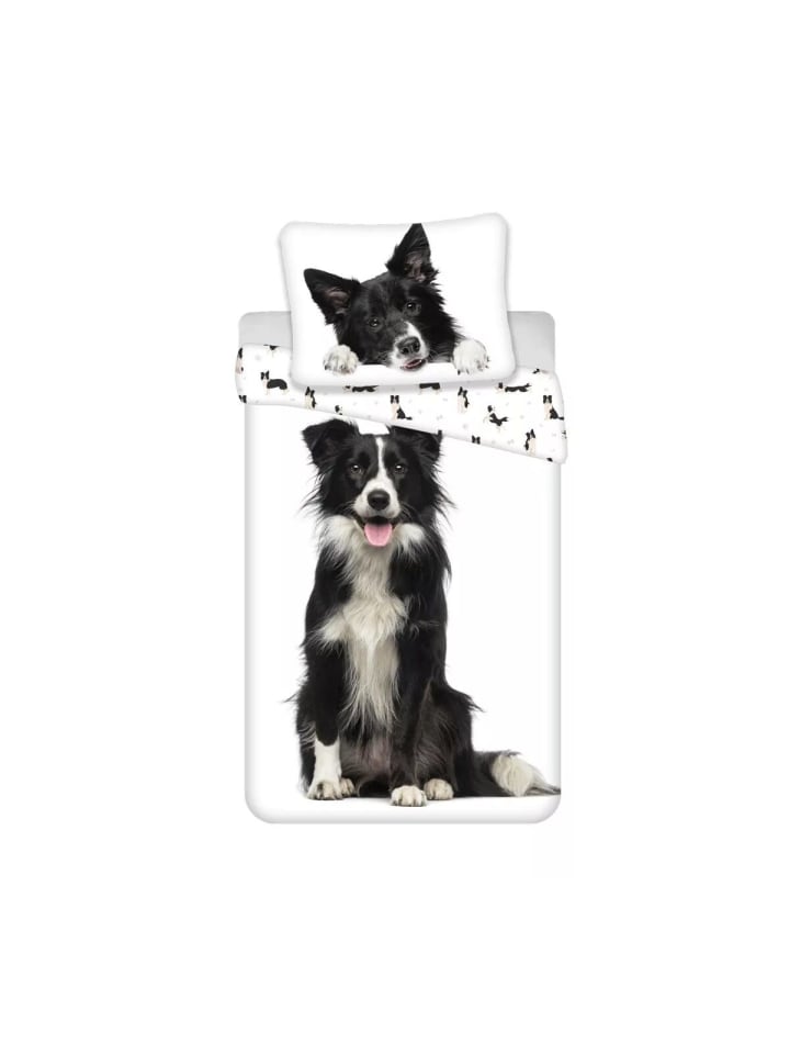 Hund Border Collie Bettwäschebezug 140×200cm, 70×90 cm