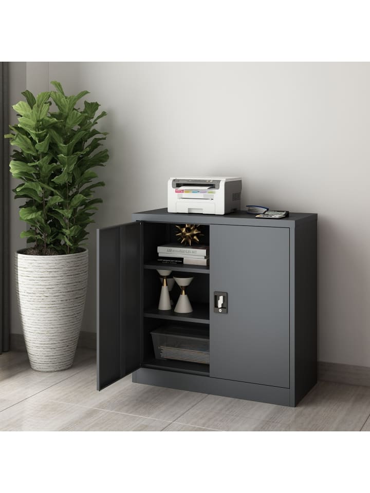 Aktenschrank Molise in Anthrazit (T)90cm (B)40cm (H)90cm