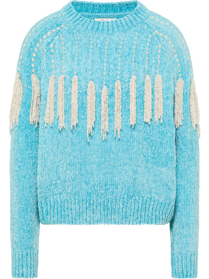 Damen Strickpullover in Türkisblau