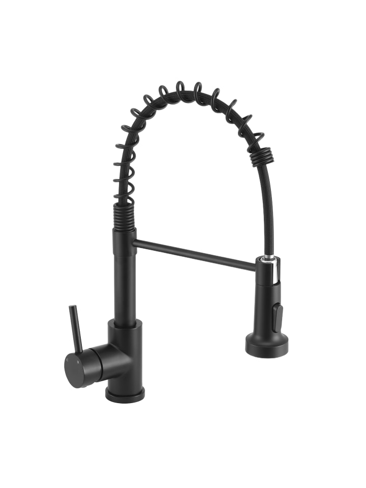 Küchenarmatur ausziehbar 2-in-1 in Schwarz 40x37.4 cm