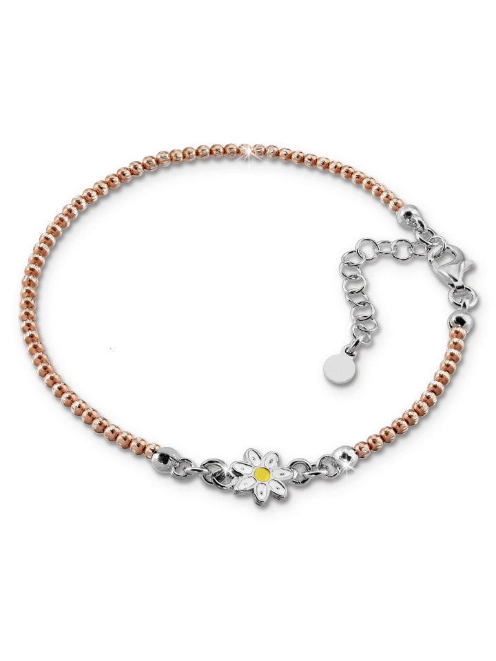 Armband Silber 925 Sterling Silber, vergoldet (Roségold 333) ca. 18cm - 21cm