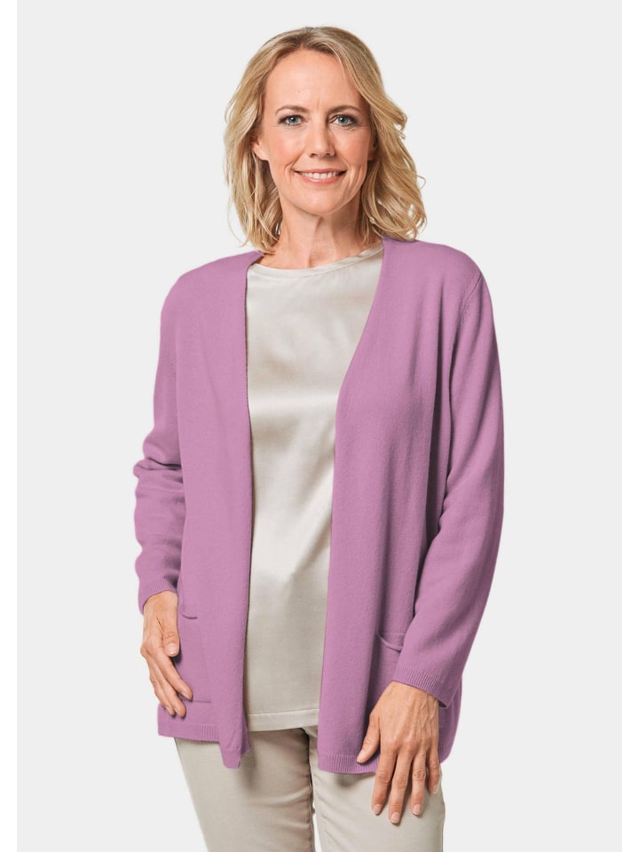 Cardigan in langer offener Form in flieder