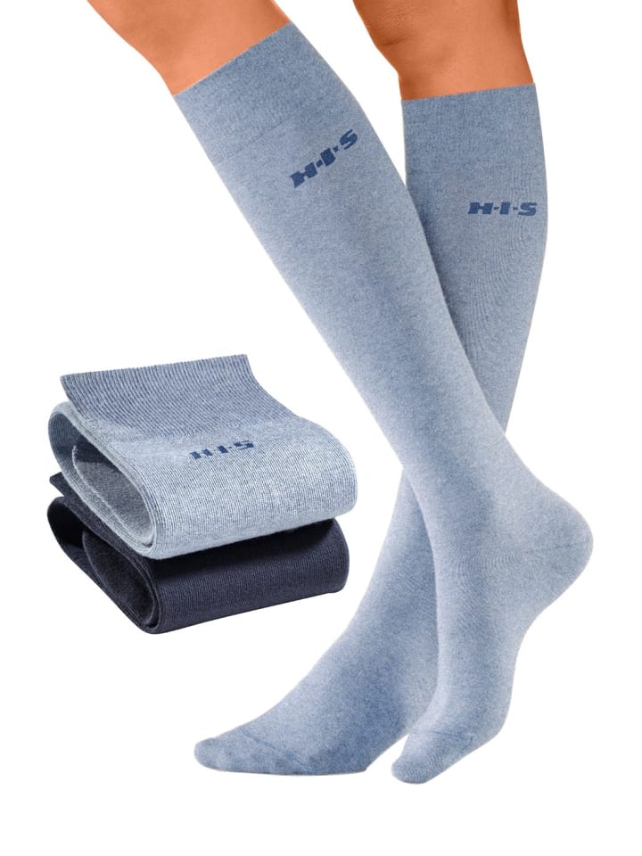 Kniestrümpfe in marine, jeans
