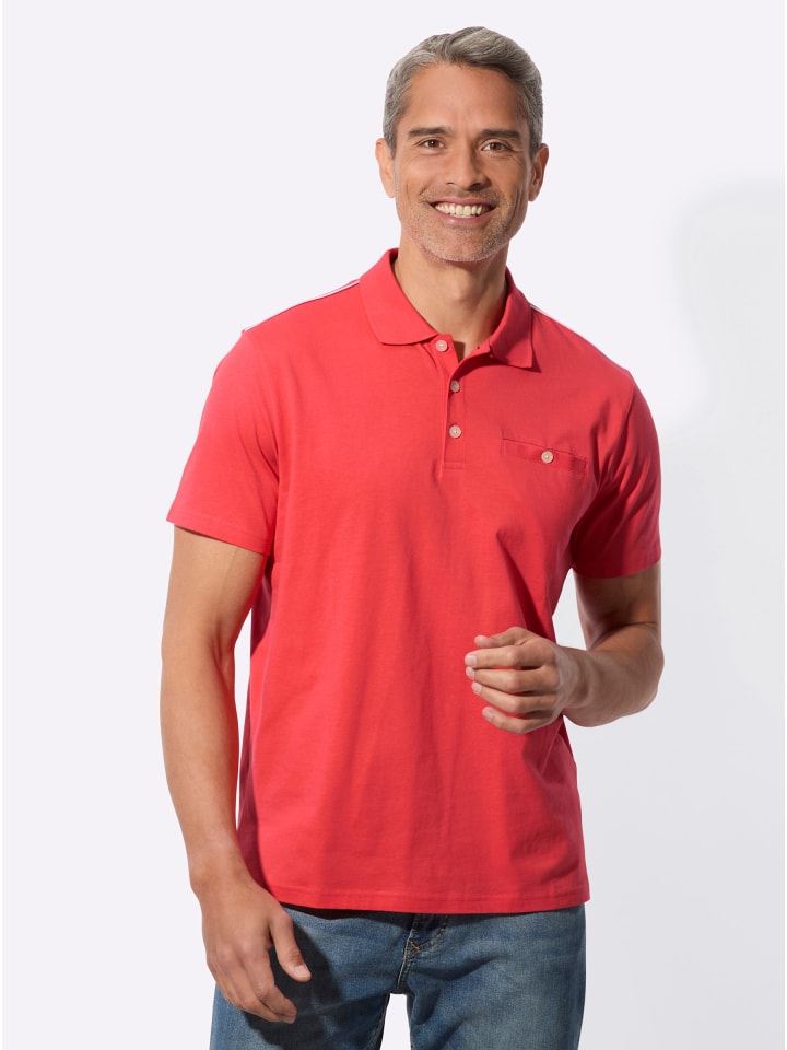 Kurzarm-Poloshirt in hummer