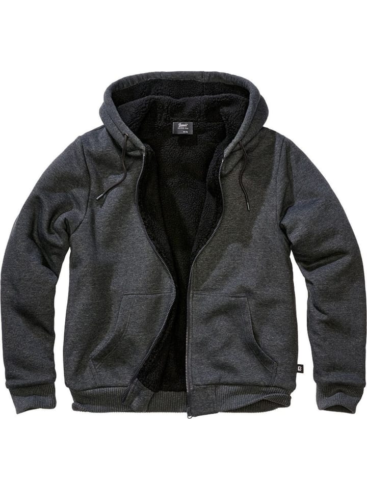 Jacke "Sweatjacket Teddylining" in Schwarz