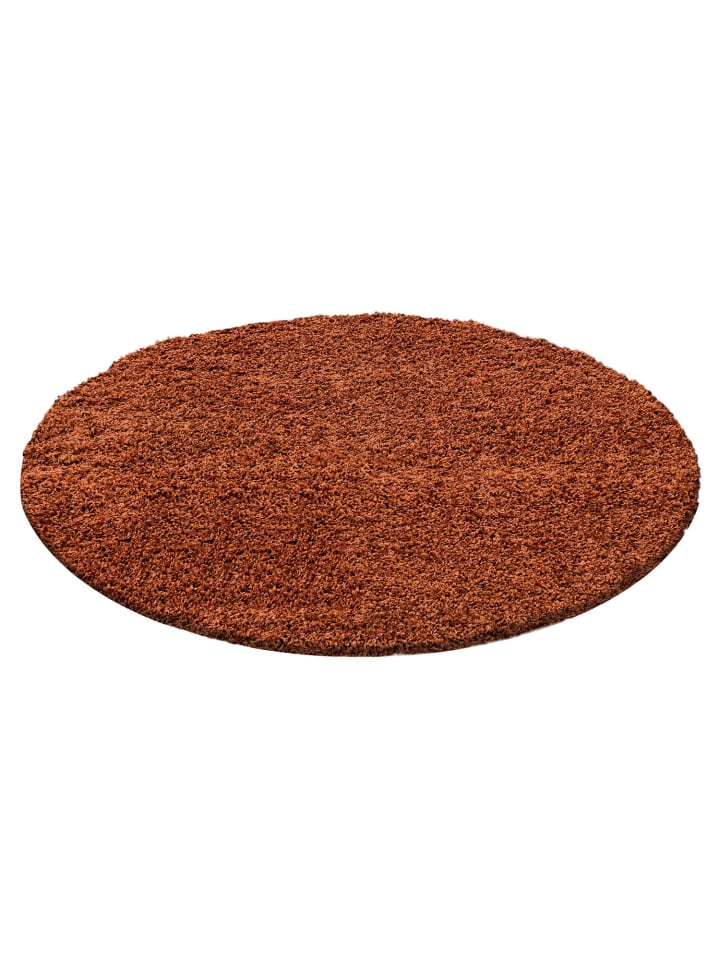 Hochflor Teppich Lux in Terrakotta